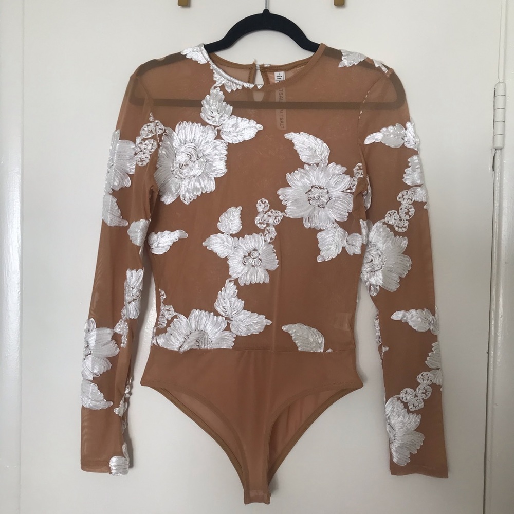 Sheer Bodysuit with Floral Details